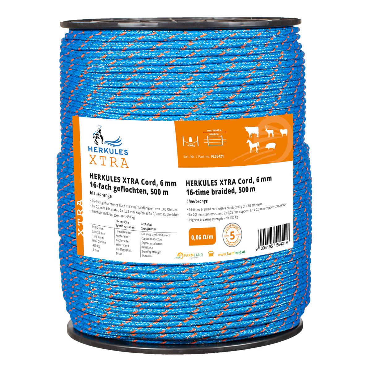 Herkules XTra Cord 6mm, 16-fach geflochten, 500 m