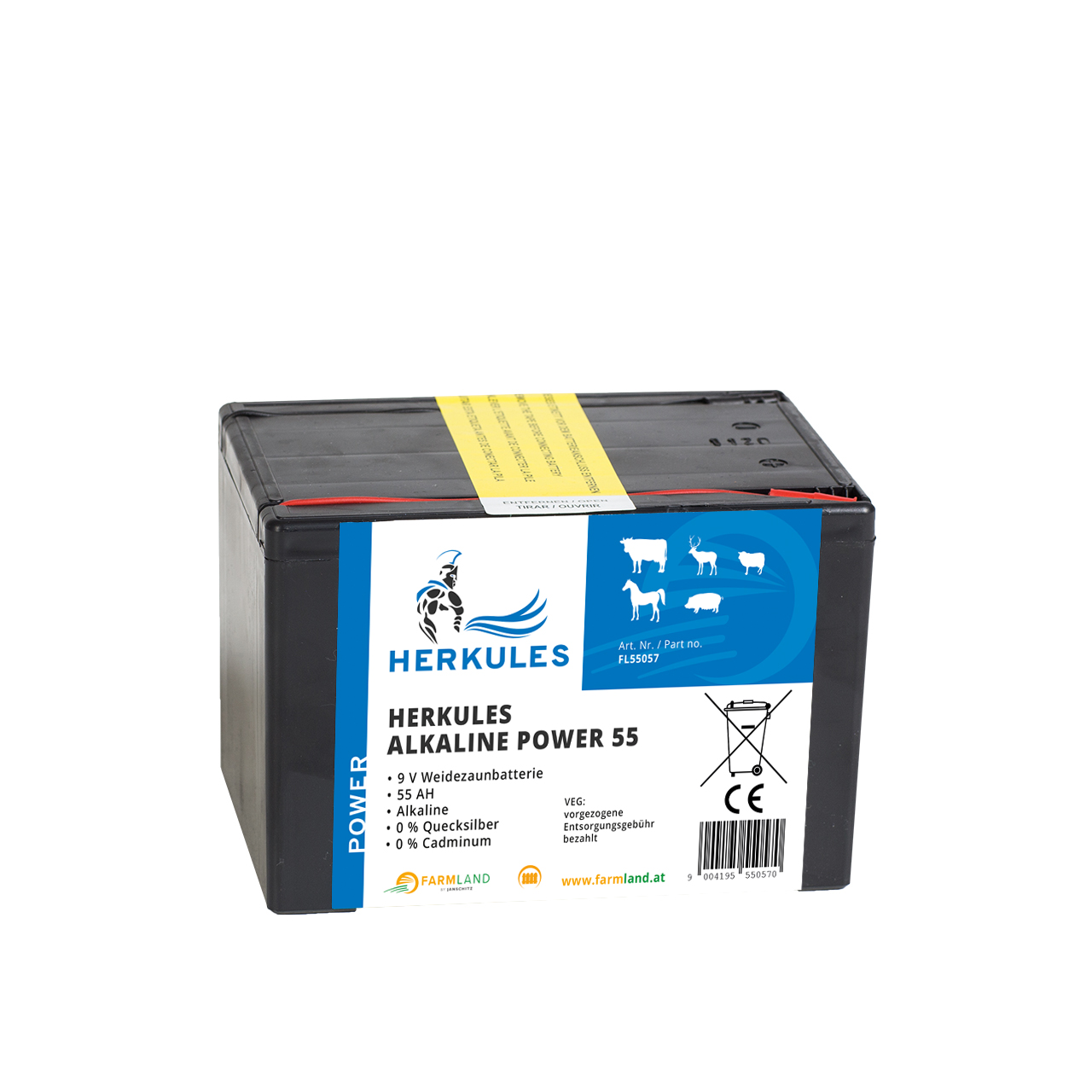 Herkules Alkaline Power 55 Ah 9V Weidebatterie