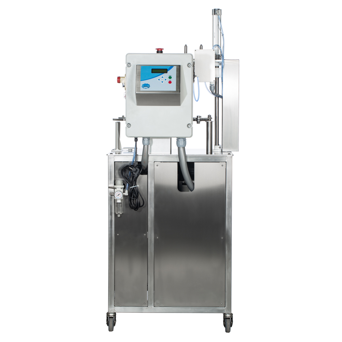 Milky Becherverschlussmaschine BP 600 mit automatischen Drehtisch